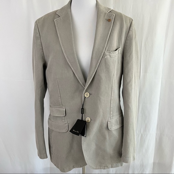NWT! Massimo Dutti Cotton Textured Blazer Size US40